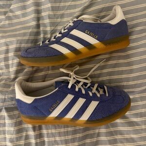 Blue Adidas Gazelles